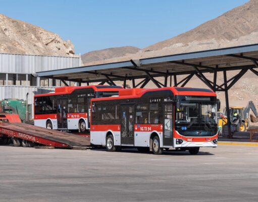 Llegan los primeros buses que convertirán a Copiapó en la primera ciudad de Sudamérica con transporte público 100% eléctrico