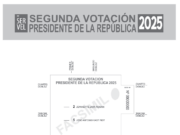 Así se verá la papeleta para la segunda vuelta presidencial de este domingo
