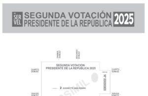 Así se verá la papeleta para la segunda vuelta presidencial de este domingo