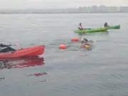 Travesía histórica en la bahía: nadadores unen La Serena y Coquimbo en 3 horas y 6 minutos