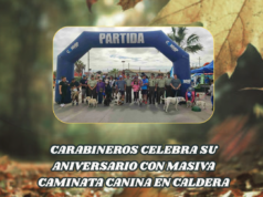 Carabineros celebra su aniversario con masiva caminata canina en Caldera